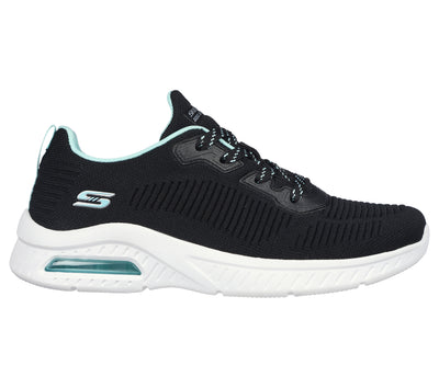 Skechers BOBS Black and blue shoe Life and Sole 