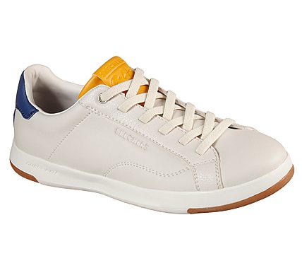 Skechers Clites white Blue and Yellow Shoes Life And Sole 